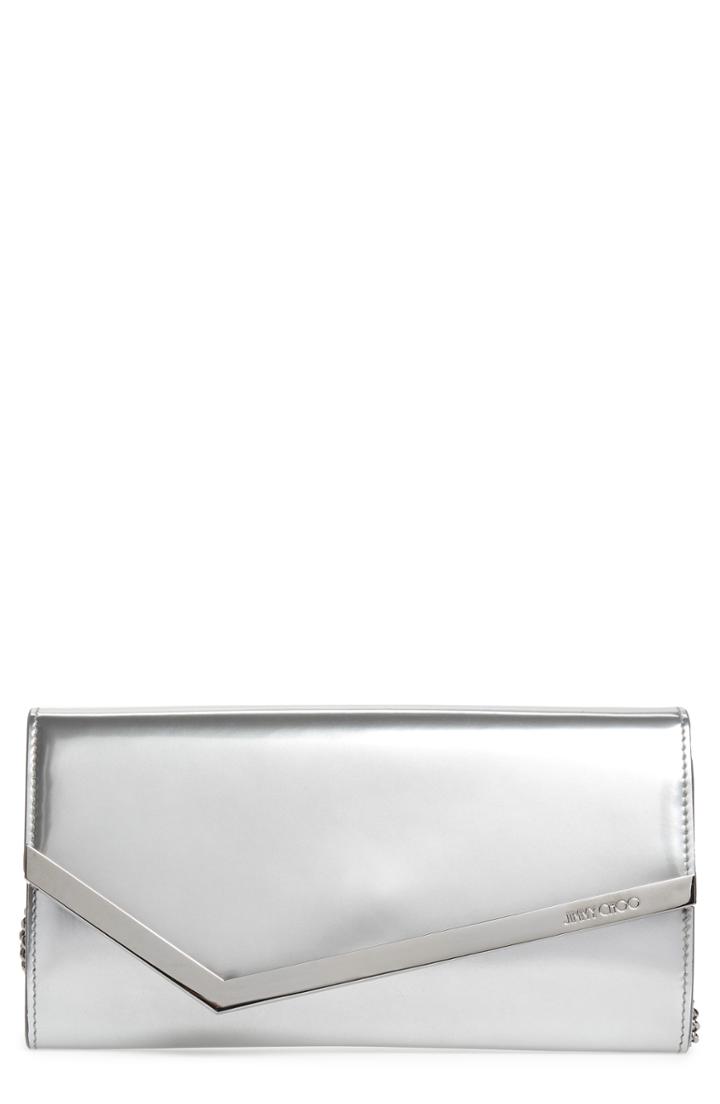 Jimmy Choo Emmie Metallic Leather Clutch - Metallic