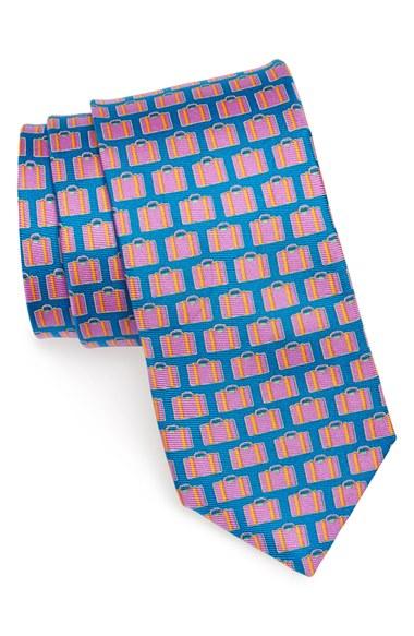 Men's Ted Baker London Print Silk Tie, Size - Blue