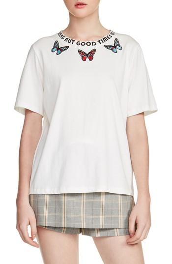 Women's Maje Nothing But Good Times Tee - White