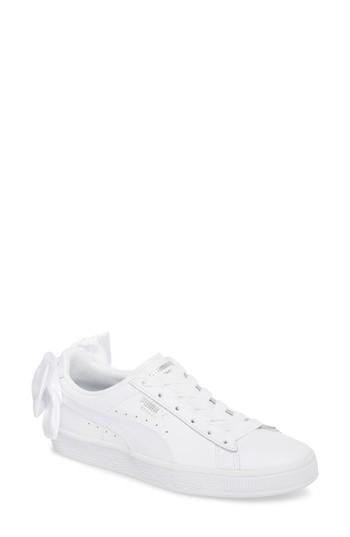 Women's Puma Basket Bow Sneaker M - White