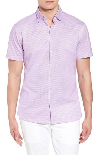 Men's Stone Rose Contemporary Fit Geo Tech Sport Shirt (s) - Blue