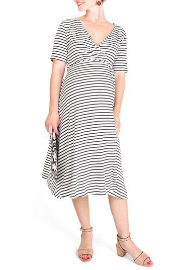 Women's Nom Maternity Maya Maternity/nursing Wrap Dress - Black
