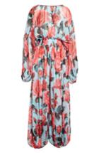 Women's Dolce & Gabbana Rose Print Silk Chiffon Jumpsuit Us / 44 It - Blue