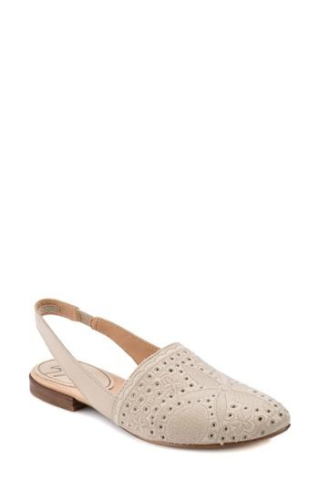 Women's Latigo Ulu Embroidered Slingback Flat M - Beige