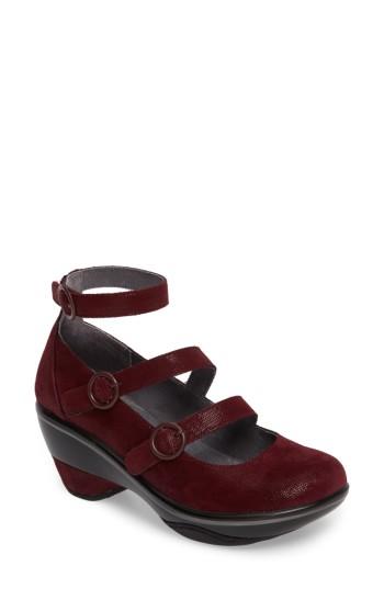 Women's Jambu Penelope Triple Strap Pump M - Burgundy