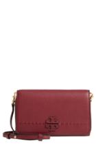 Women's Tory Burch Mcgraw Leather Crossbody Wallet - Blue