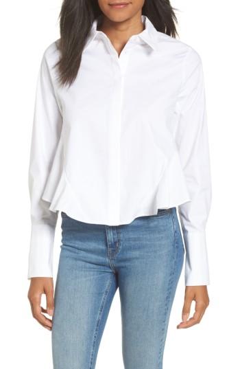 Women's Afrm Asher Crop Shirt - White