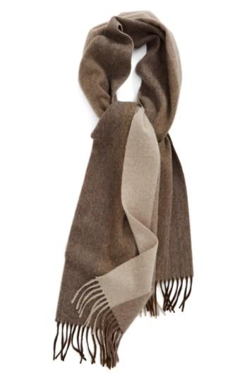 Men's Nordstrom Vertical Degrade Stripe Cashmere Scarf, Size - Brown