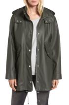 Women's London Fog Hooded Rain Slicker - Green