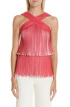 Women's Yigal Azrouel Tiered Origami Pleat Top - Red