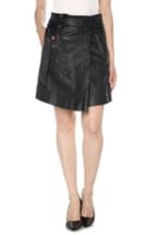 Women's Joe's Tatum Paperbag Waist Leather Skirt - Black