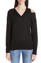 Women's Fabiana Filippi Cold Shoulder Cashmere & Silk Sweater Us / 40 It - Black