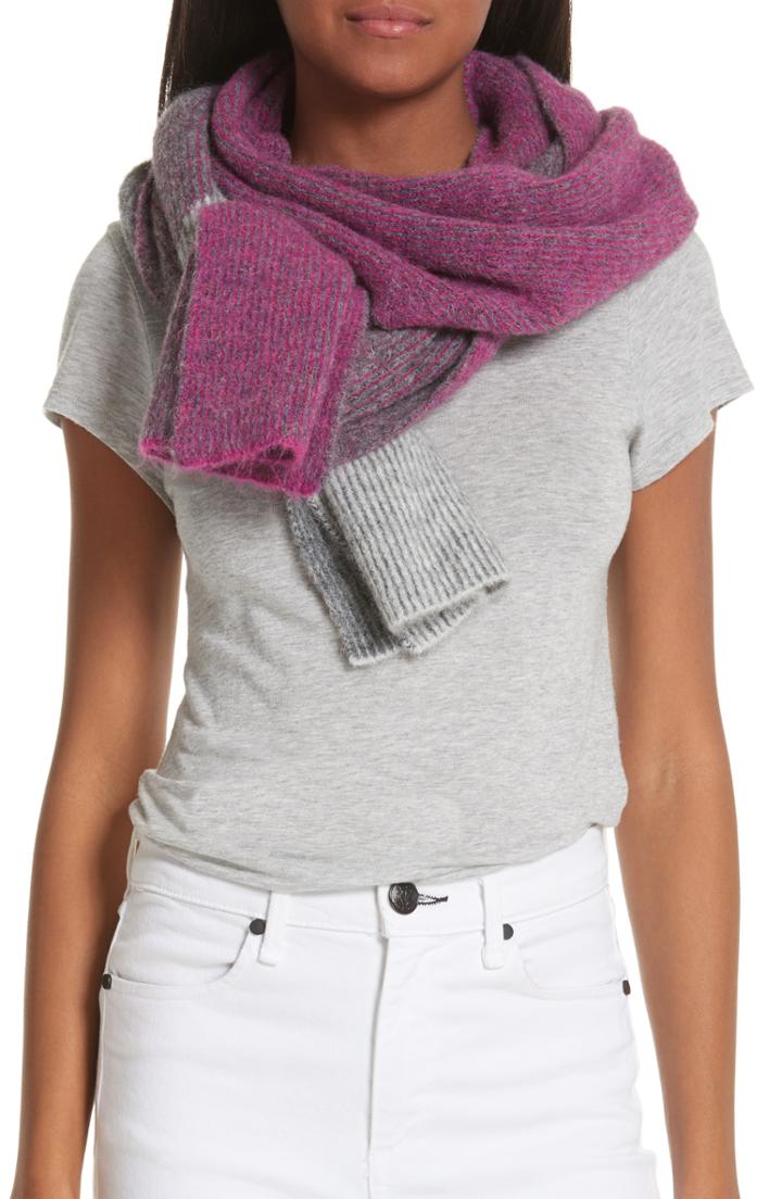 Women's Rag & Bone Jonie Colorblock Scarf, Size - Burgundy