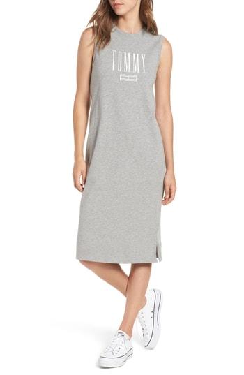 Women's Tommy Jeans Tjw Logo Midi Tank Dress, Size - Grey