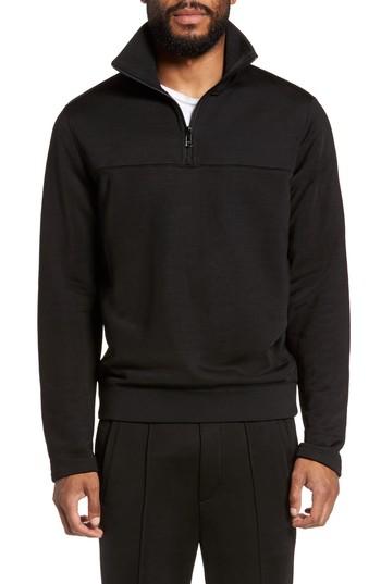 Men's Vince Quarter Zip Pullover - Black