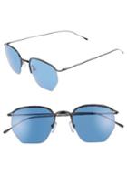 Men's Smoke X Mirrors Geo 1 50mm Aviator Sunglasses - Matte Black/ Gradient Blue