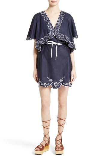 Women's See By Chloe Embroidered Cotton Poplin Dress
