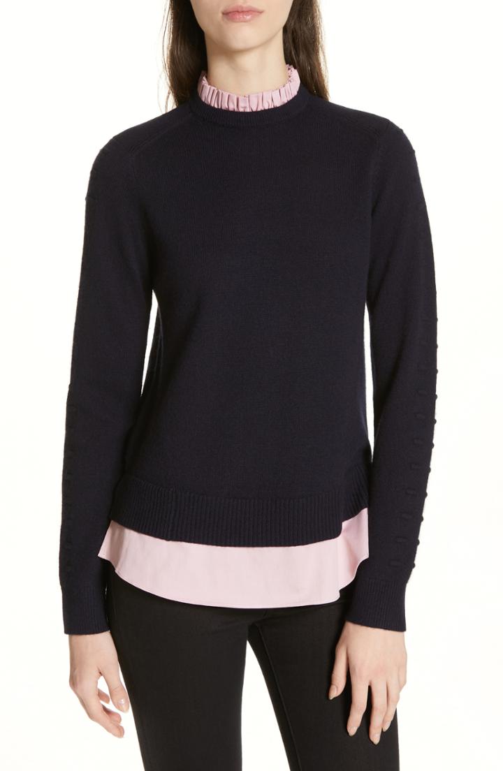Women's Ted Baker London Mock Two-piece Sweater - Blue