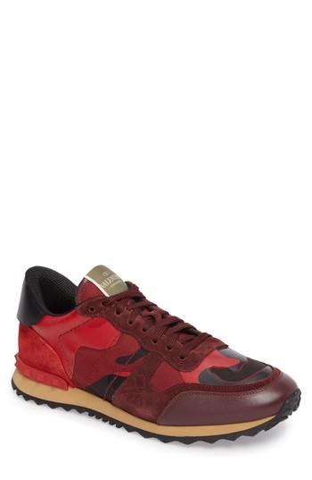 Men's Valentino Garavani Camo Rockrunner Sneaker Us / 40eu - Red