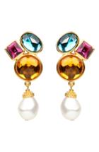 Women's Ben-amun Multicolor Crystal & Imitation Pearl Clip Earrings