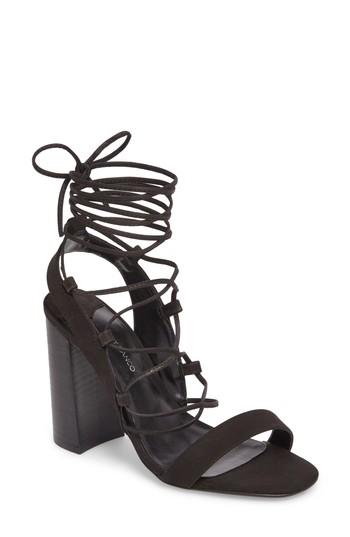 Women's Tony Bianco Dani Ghillie Flared Heel Sandal M - Black