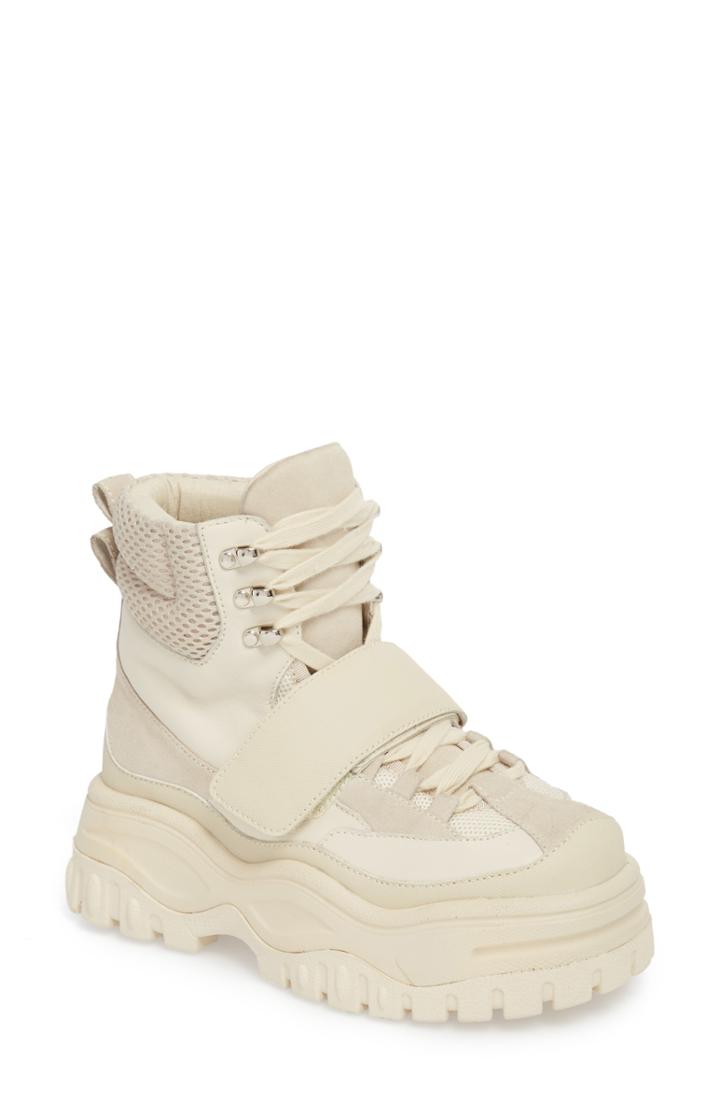 Women's Jeffrey Campbell Fonzie Platform Sneaker Boot .5 M - Black