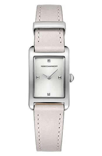 Women's Rebecca Minkoff Moment Leather Strap Watch, 19mm X 30mm