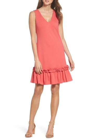 Women's Chelsea28 Ruffle Hem Sheath Dress - Coral