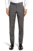 Men's Ted Baker London Jerome Flat Front Solid Wool & Cotton Trousers R - Grey