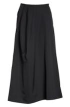 Women's Comme Des Garcons Paneled Wool Midi Skirt - Black