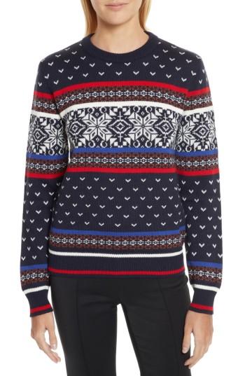 Women's Msgm Wool Blend Ski Sweater - Blue
