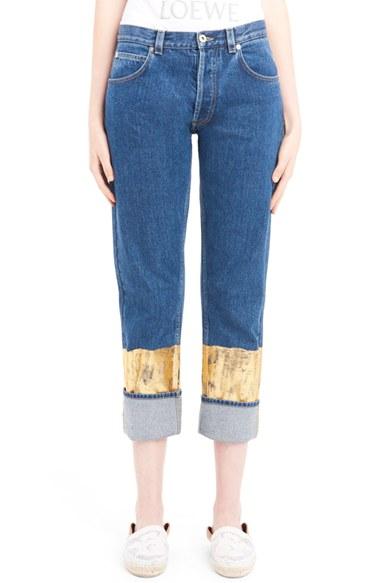 Women's Loewe Gold Cuff Fisherman Jeans