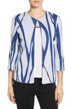 Women's Ming Wang Print Knit Collarless Jacket