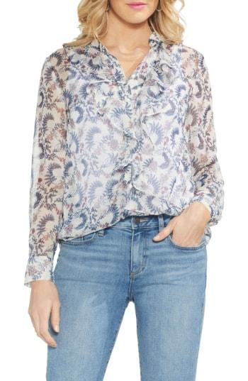 Women's Vince Camuto Boutique Floral Ruffle Chiffon Blouse - White