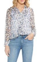 Women's Vince Camuto Boutique Floral Ruffle Chiffon Blouse - White