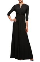 Women's Alex Evenings Ruched Waist A-line Gown