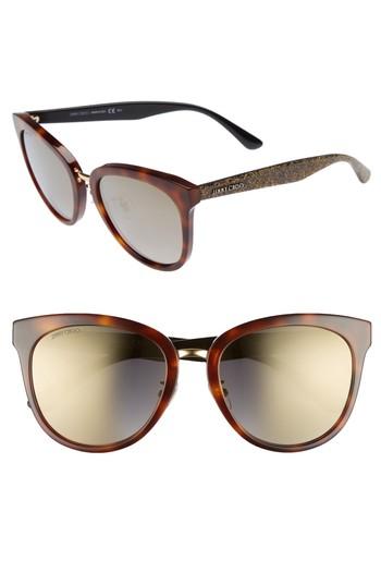 Women's Jimmy Choo Cadefs 55mm Sunglasses - Havana Glitter