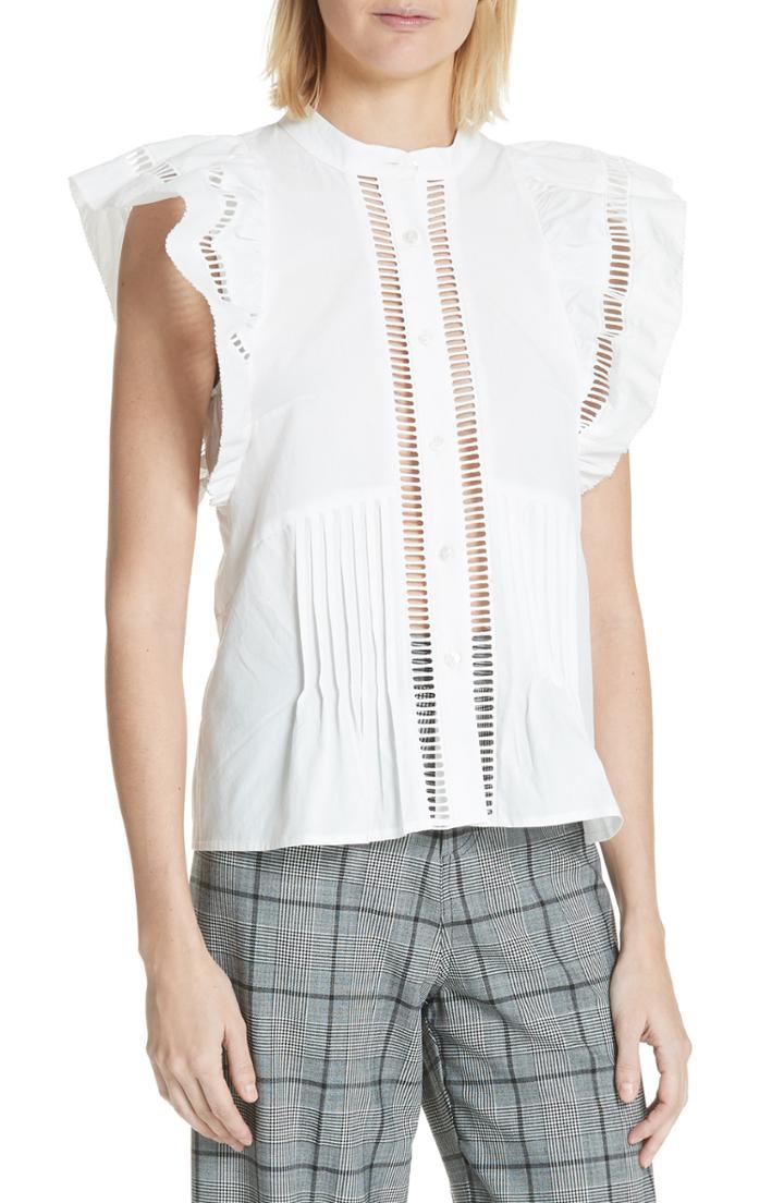 Women's Sea Capri Ruffle Sleeve Blouse - Ivory