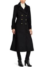 Women's Lauren Ralph Lauren Double Breasted Long Coat - Black