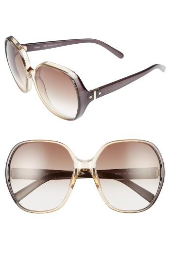 Women's Chloe Misha 59mm Gradient Round Retro Sunglasses - Gradient Grey/ Turtledove