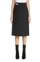 Women's Fendi Wool & Silk Gazar Pencil Skirt Us / 40 It - Black