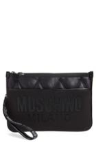 Moschino Quilted Nylon Clutch - Black