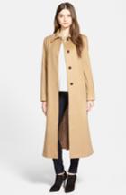 Women's Fleurette Point Collar Long Cashmere Coat - Beige
