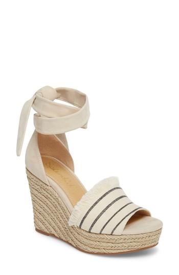 Women's Splendid Barke Fringed Platform Wedge Sandal M - White