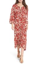 Women's Hinge Floral Print Maxi Dress, Size - Red