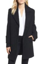 Women's French Connection Notch Collar Boucle Car Coat - Black