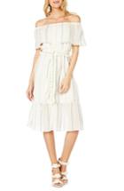 Women's Michael Stars Beach Stripe Off The Shoulder Midi Dress - White