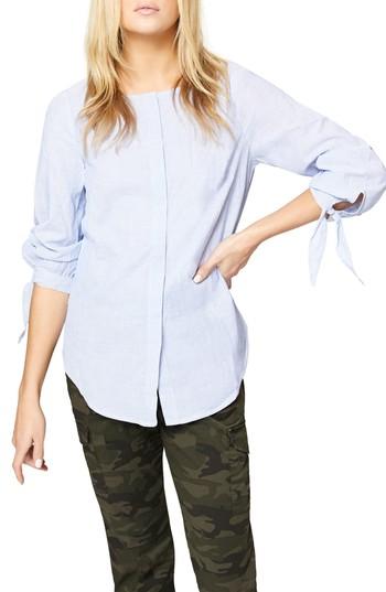 Women's Sanctuary Madie Tie Sleeve Blouse - Blue