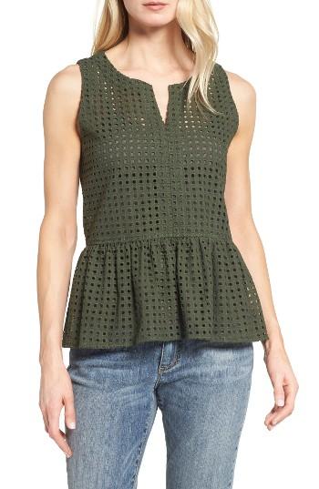 Women's Halogen Eyelet Tank - Green
