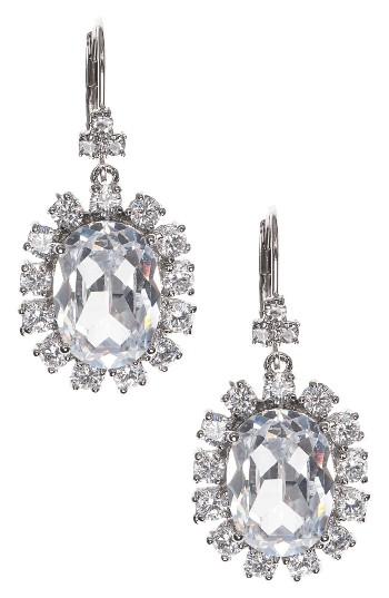 Women's Marchesa Cluster Crystal Drop Earrings
